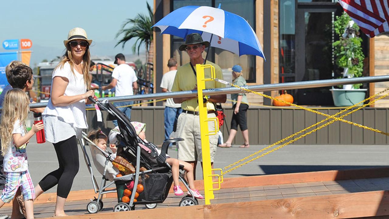 Walking on boardwalk